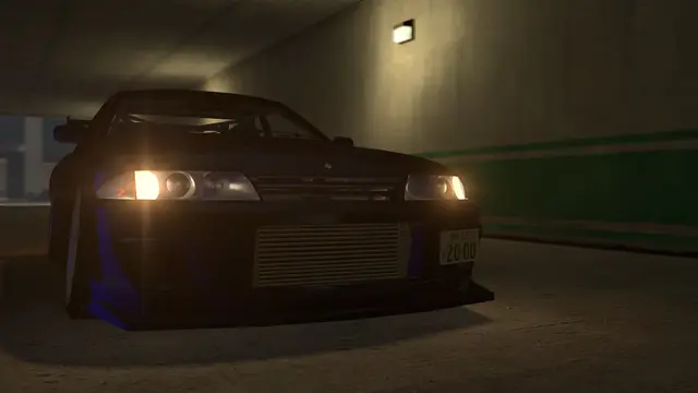 Skyline headlights in the tunnel