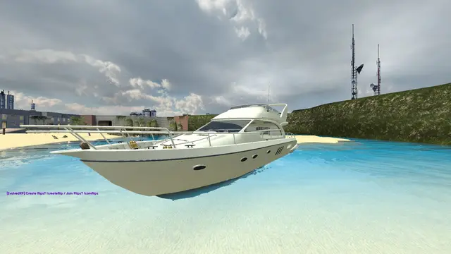 Yacht anchored off the EvoCity beach