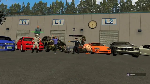 Friday night car meet in the parking garage